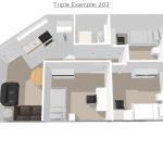 Three Bedroom Apartment Plan 3D