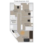 Three Bedroom Apartment Plan